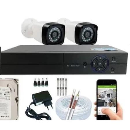 Kit 2 Cameras de Segurança Infra 20m 1.3  Dvr 4ch Multi Hd com hd 2023 promo