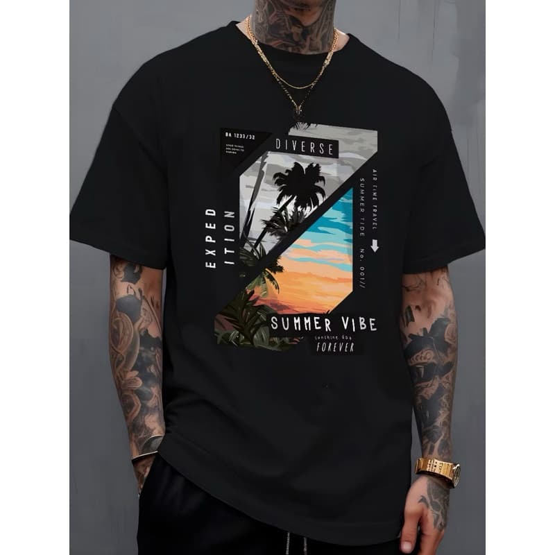 T-Shirt Masculina Camiseta Diverse Surf Camisa Manfinity 100% Algodão Street Wear