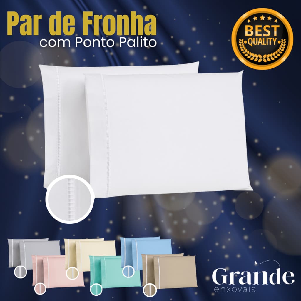 Par De Fronha Algodão 400 Fios Ponto Palito