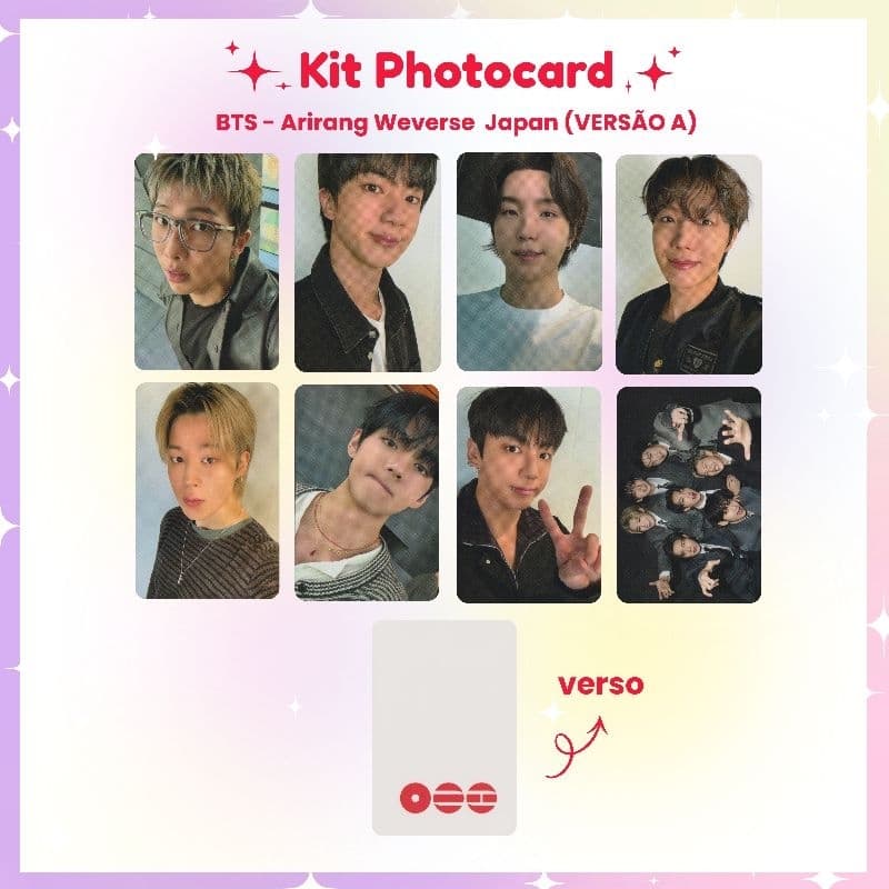 Kit 8 Photocards Bangtan Boys ARIRANG SCANS OT7 - Photocard Fanmade fotos prontas (LEIA A DESCRIÇÃO)