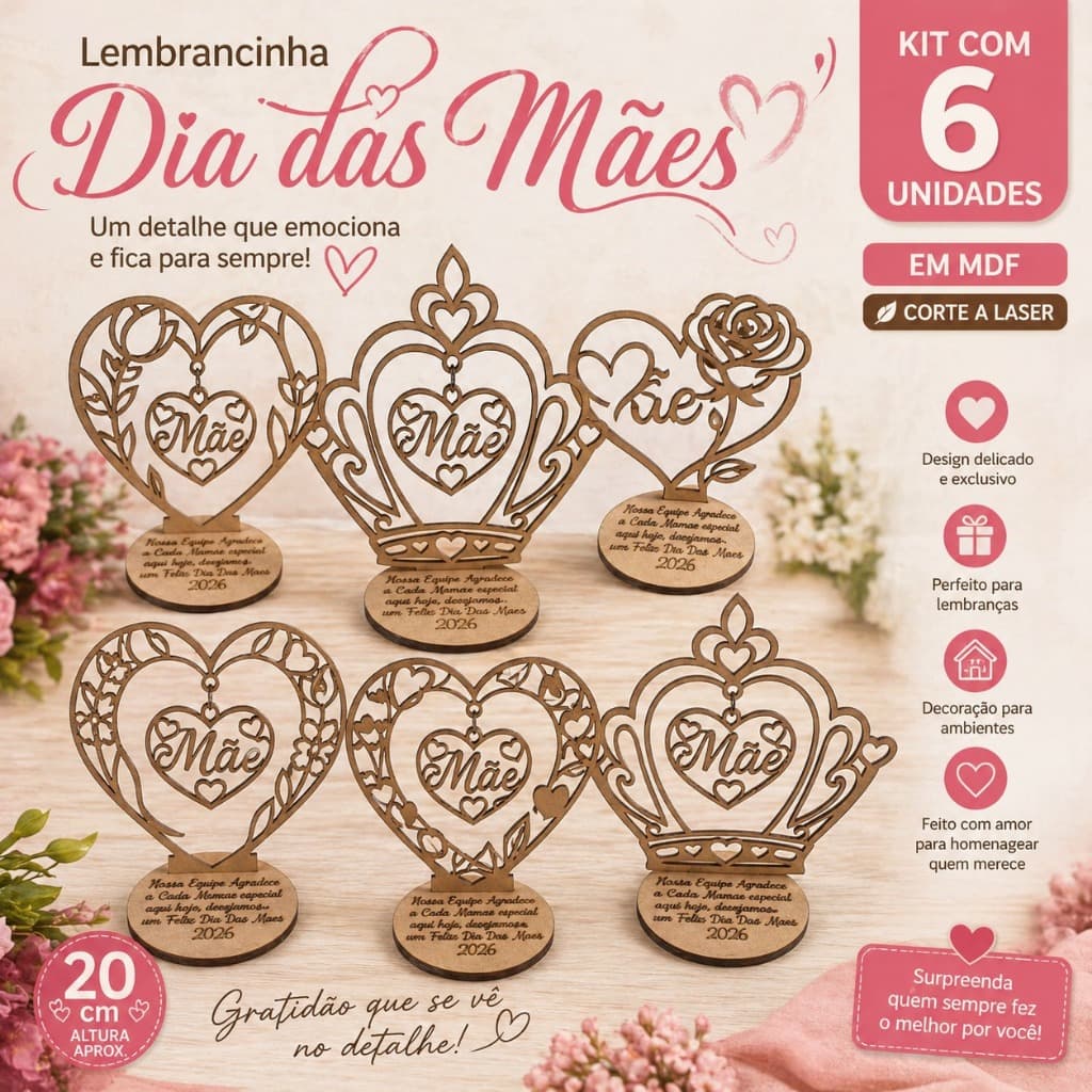 Lembrancinha Dia das Mães kit 6 unidades