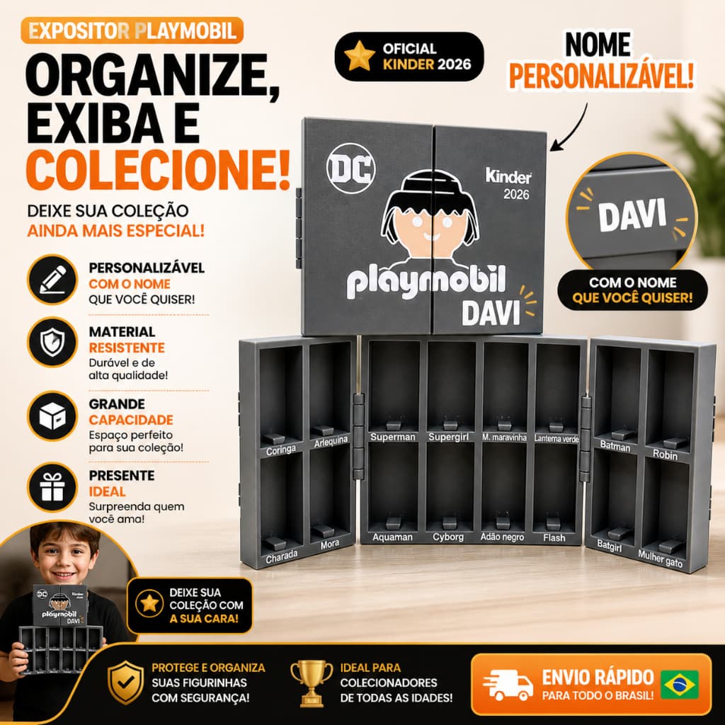Expositor Coleção Playmobil | PERSONALIZADO