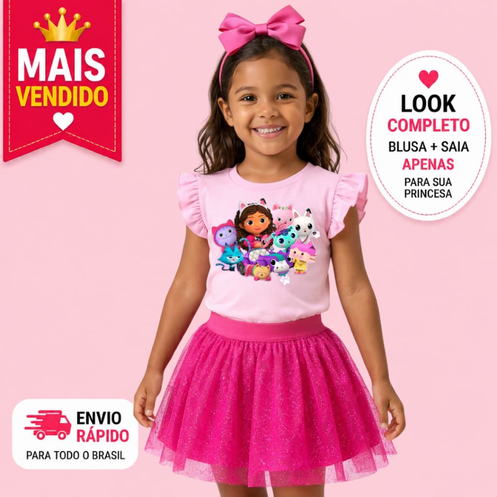 Conjunto Infantil Menina Casa Magica Da Gaby