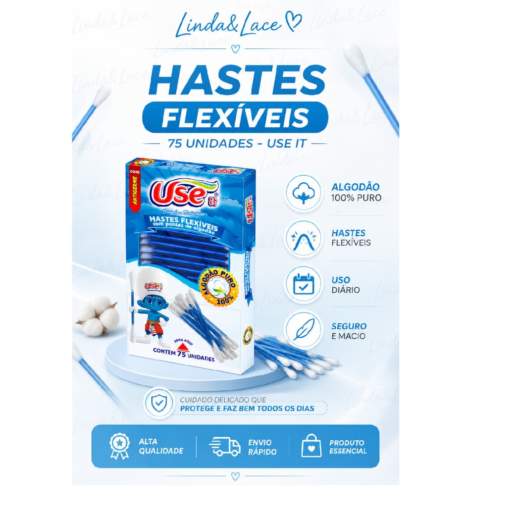 Hastes Flexíveis - 75 unidades - Use It