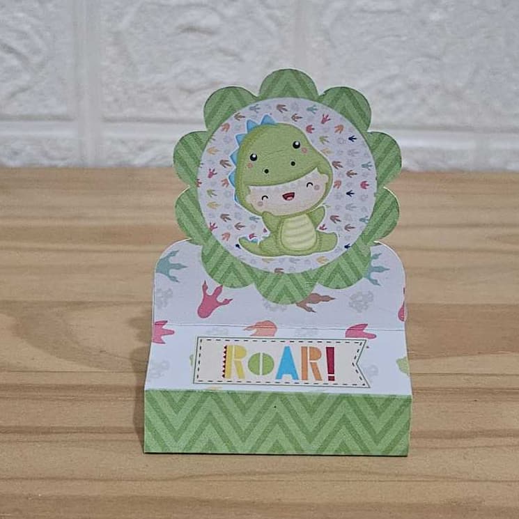 Porta Bis Duplo Dino Baby /PEGUE E MONTE / PRONTA ENTREGA /Lembrancinha de Festa Dino Baby/Personalizados Dino Baby