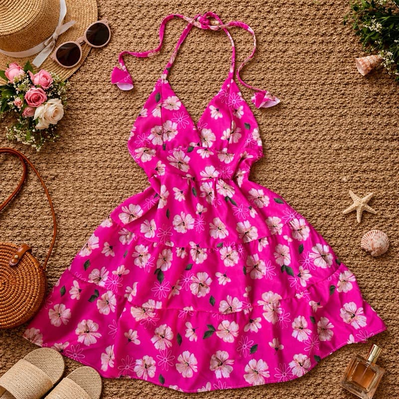 Vestido feminino tres maria ,estampado soltinho de alcinha regulável