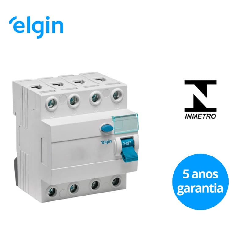 Interruptor Diferencial Residual DR Tetrapolar Elgin30mA |IDR 25A 40A 63A 80A Proteção Contra Choque