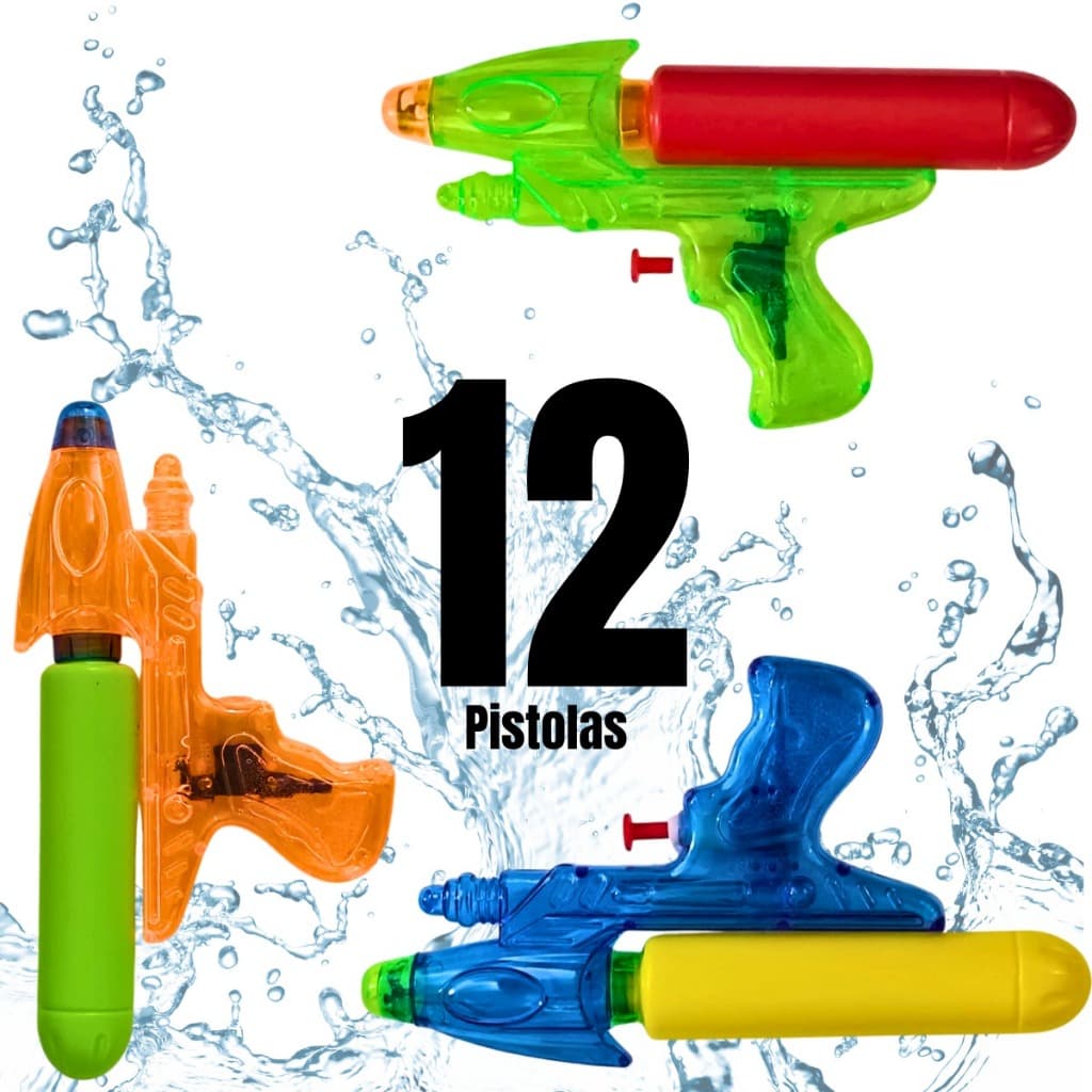 Kit 12 unidades Pistola Aquática Criança Lança Água Infantil Verão Ar Livre Arminhas Crianças