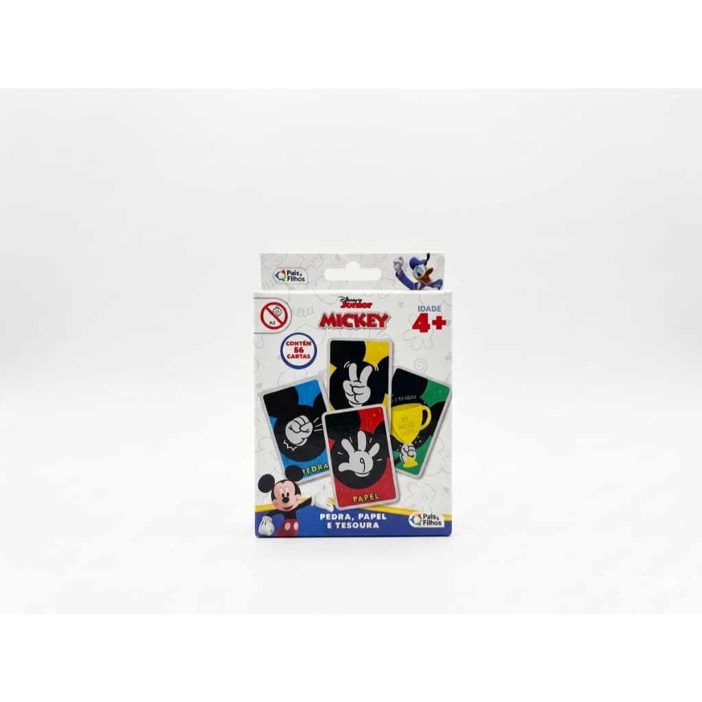 Jogo Pedra Papel Tesoura Mickey Infantil Cartas 56 Peças Educativo +4 Anos