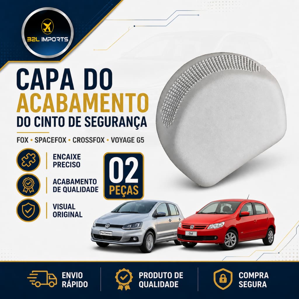 Par Capa Cobertura Acabamento Do Cinto De Segurança Alterador Spacefox Crossfox Voyage G5 Gol5 5Z0857719Y20