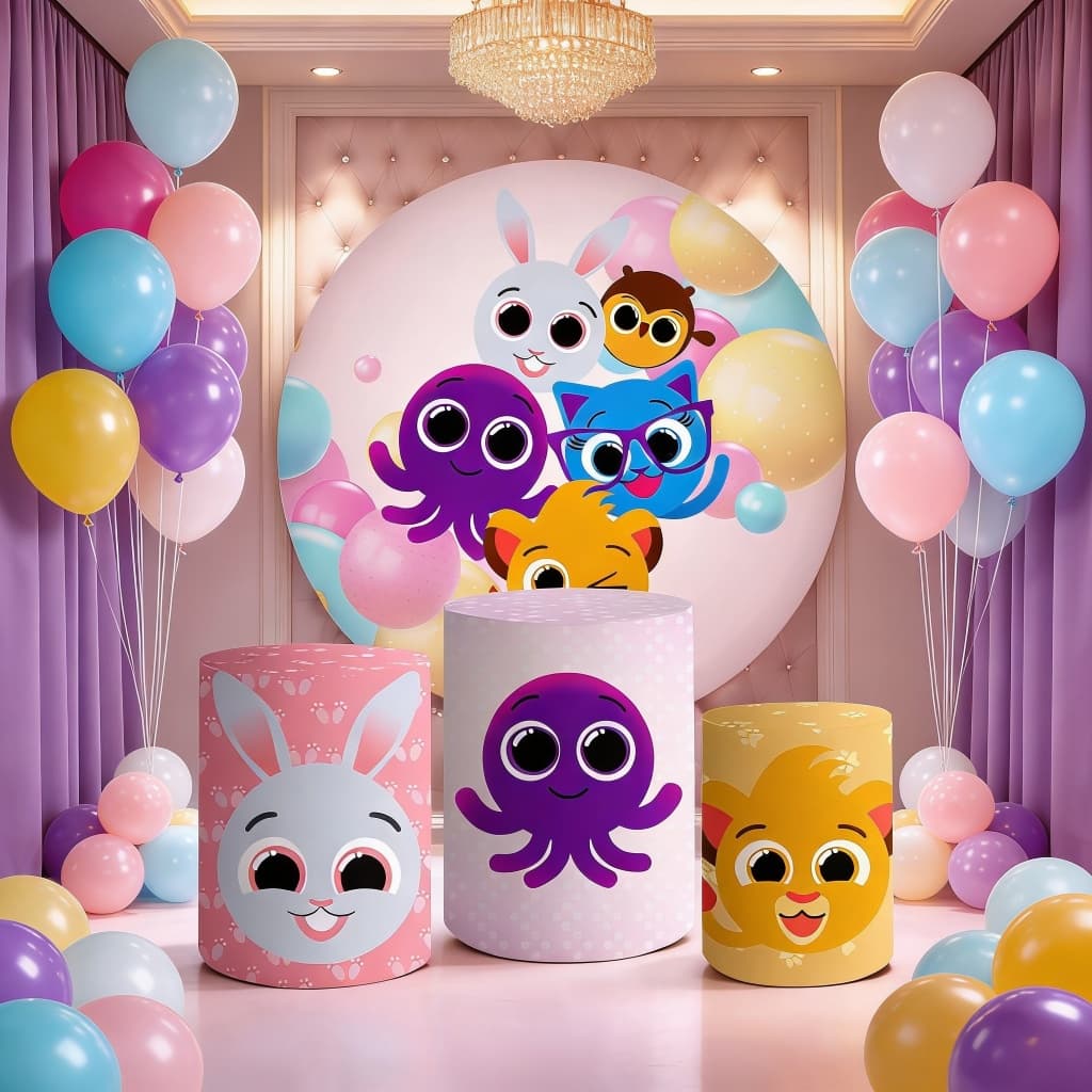 Capas Para Painel Redondo Trio Cilindros Painel de Mesa Infantil Pão de Queijo