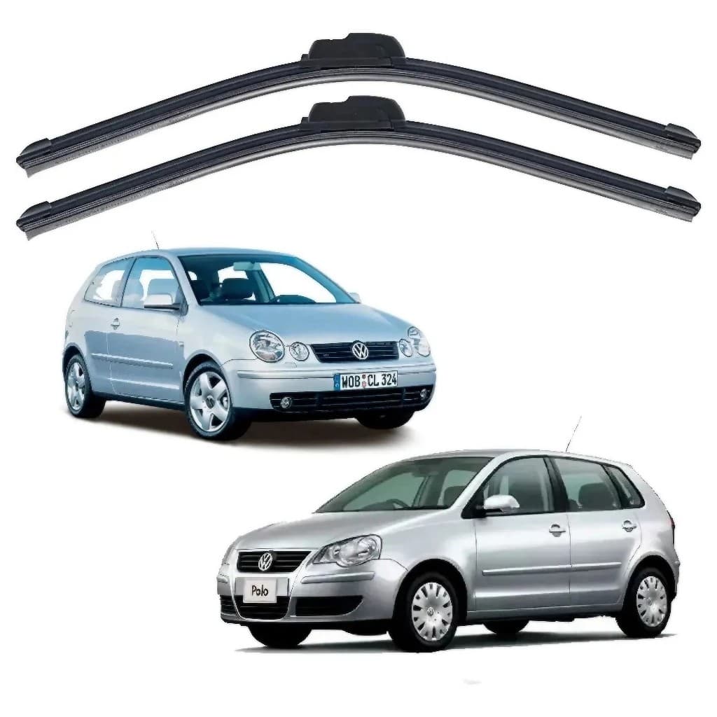 Par Palhetas Limpador Parabrisa VW Polo Silicone 22/18 Dianteiro Gancho