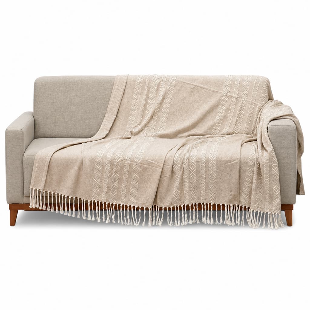 Manta De Sofá Decorativa Rústica Gigante 2,50m X 2,20m