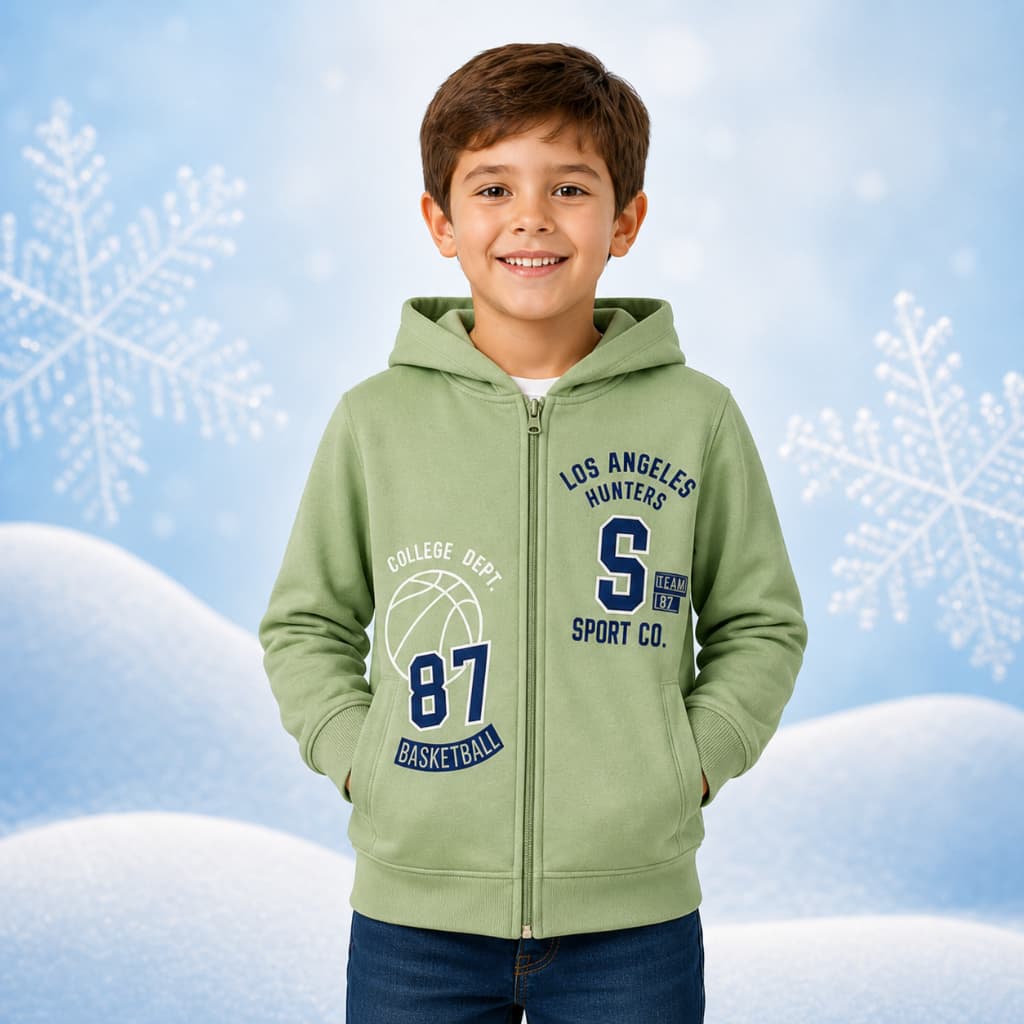 Conjunto de Frio Infantil Masculino com Jaqueta de Zíper e Calça Moletom Sortido 01 ao 08