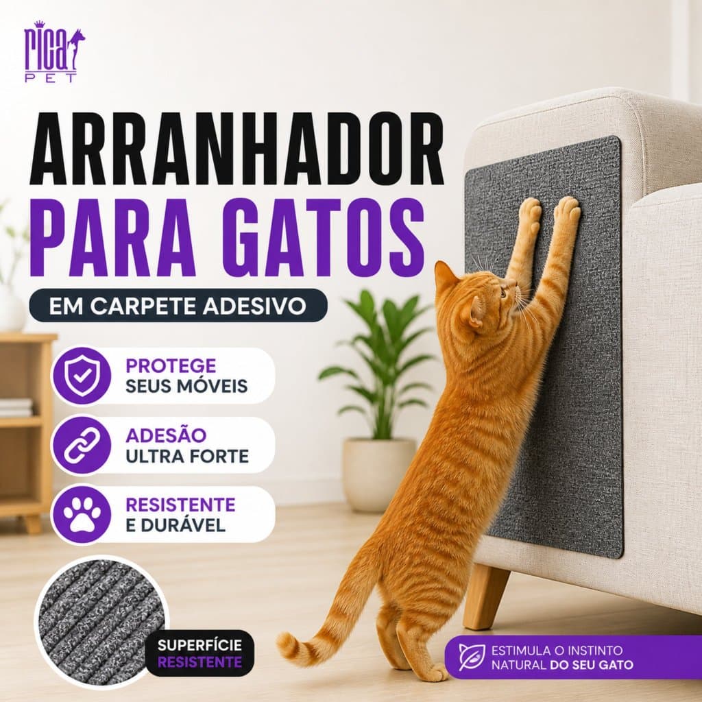Arranhador Adesivo E Protetor De Sofá Cama Móveis Para Gatos Carpete Premium