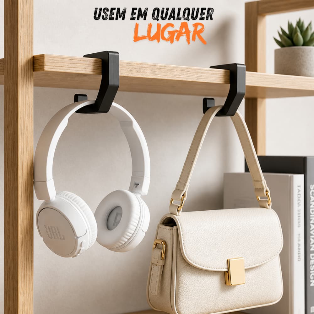 Kit 2 Ganchos Portáteis Organizador Multiuso Para Bolsa mochila sacola Compra
