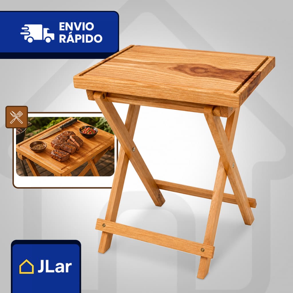 Tábua De Corte Churrasco Profissional C/ Cavalete P/ Cortar Carne Madeira Rustica Resistente Suporte