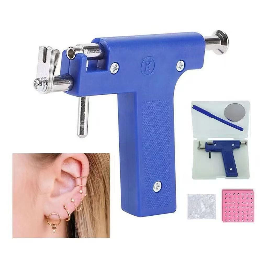 Kit Pistola De Piercing Para Furar Orelha Com Brinco Profissional Furador De Nariz E Umbigo Manual