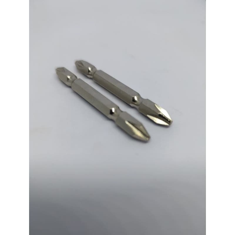 Kit com 2 peças Bits Ponteira Phillips PH2 Dupla 65mm Magnética Imantada Profissional para Parafusadeira