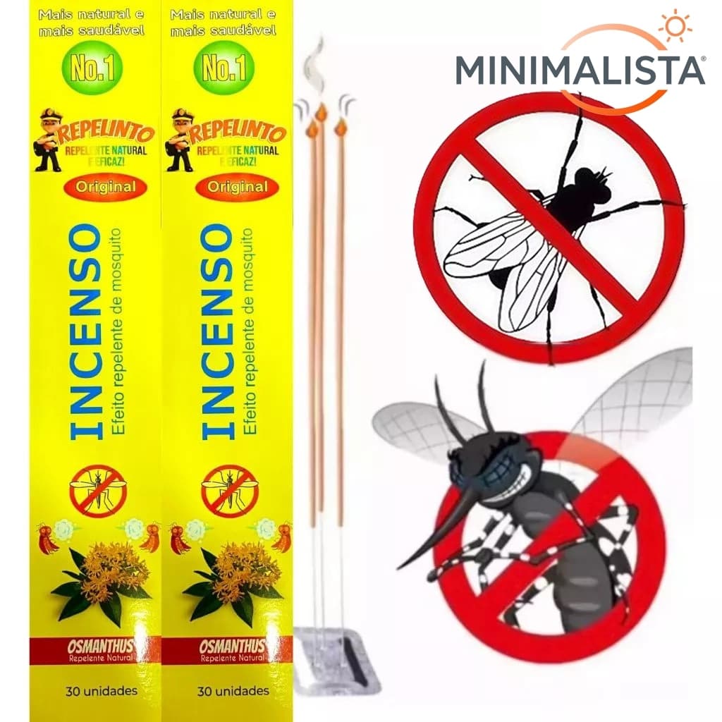Incenso Repelente de Insetos Kit 3 Aromas Mata Mosquito Moscas 90 até 300 Unidades