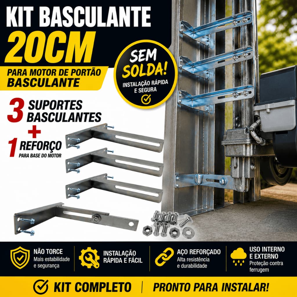 KIT SUPORTE DE MOTOR DE PORTAO BASCULANTE 20 CM