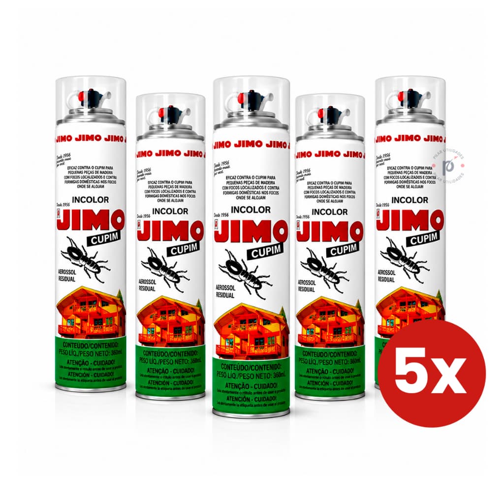 Kit Jimo Cupim Spray 400ml Inseticida Mata Cupim Formiga Broca Aerosol com Agulha Aplicadora