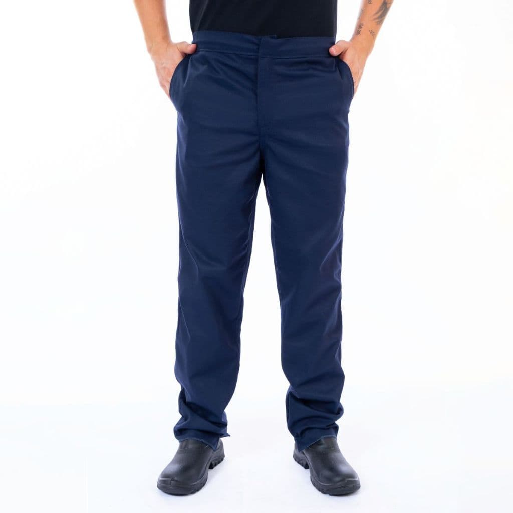 Calça Profissional Brim Azul Marinho Uniforme para Trabalho Alta Resistência Masculino Feminino