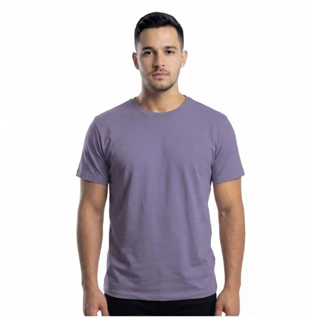 Camiseta Masculina Lilás Básica Algodão Premium Conforto e Estilo para o Dia a Dia Envio Imediato