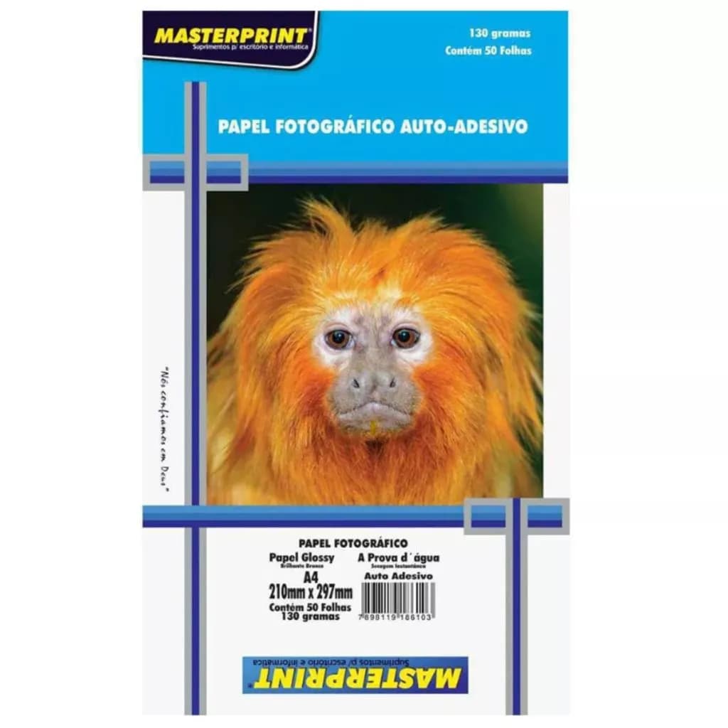 Papel Fotográfico Adesivo 130g Glossy À Prova D'água A4 Masterprint