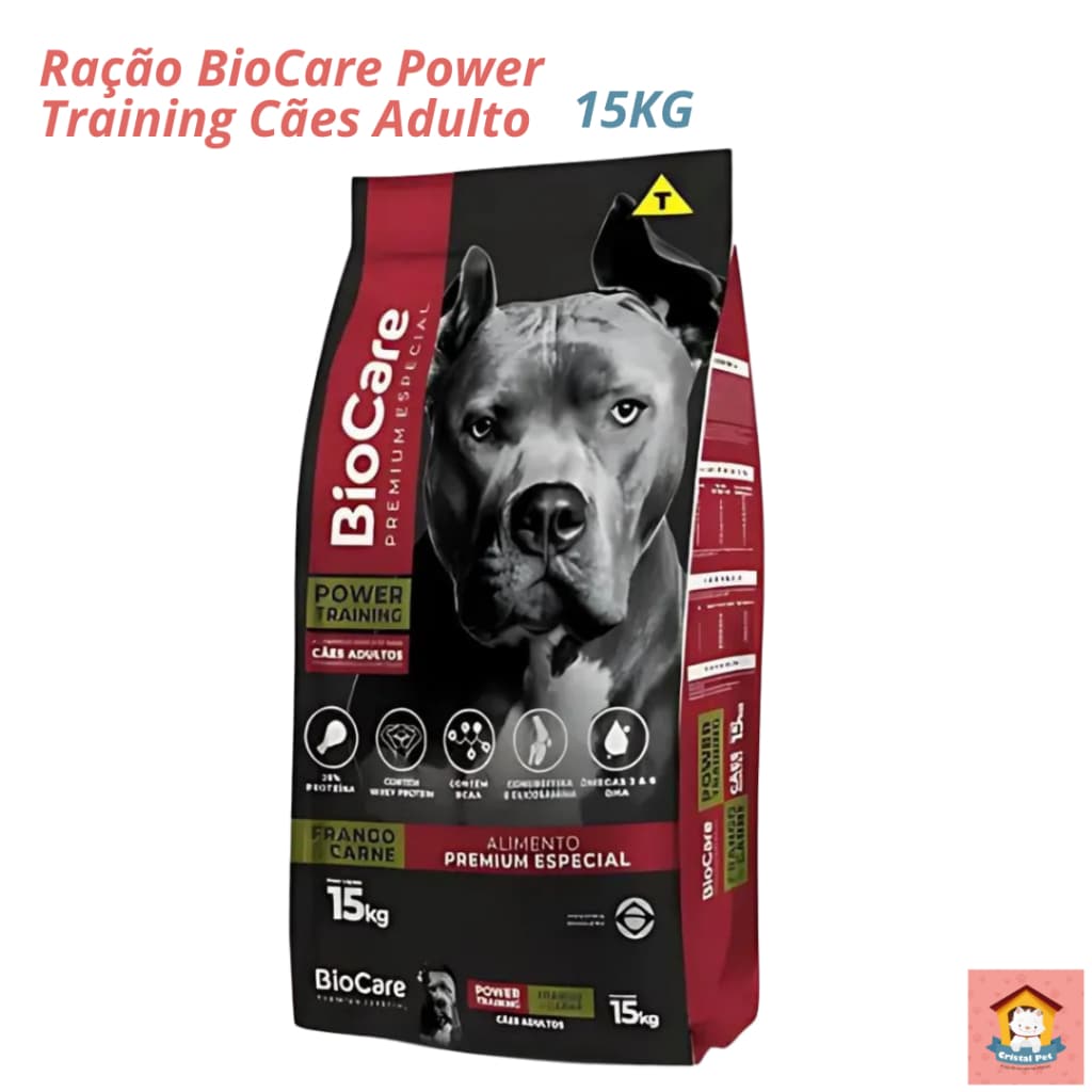 Ração BioCare Power Training 15kg para Cães Adultos