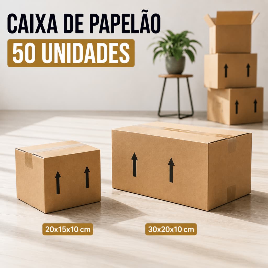Kit 50 Caixas De Papelão E-commerce Multiuso 20x15x10 ou 30x20x10