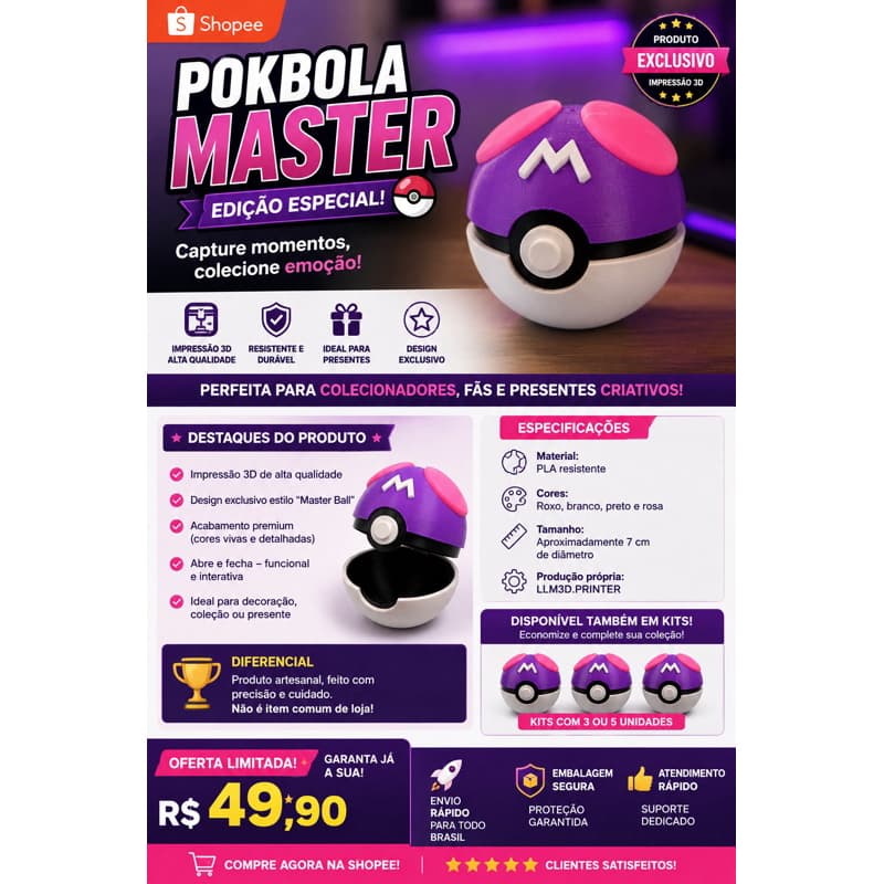 Pokébola PokeBall Pokemon Master ball Masterbola Pokémon GO