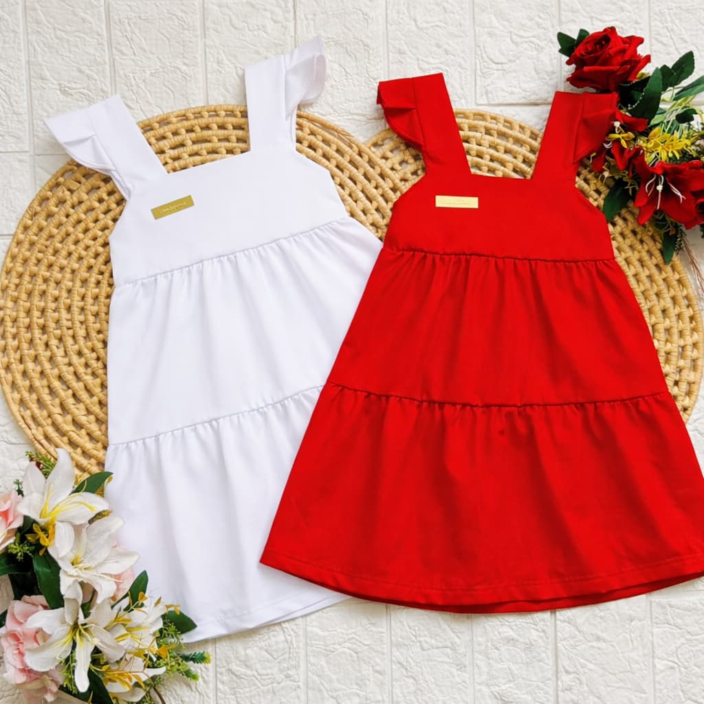 Roupa De Bebê Vestido Laço vermelho
