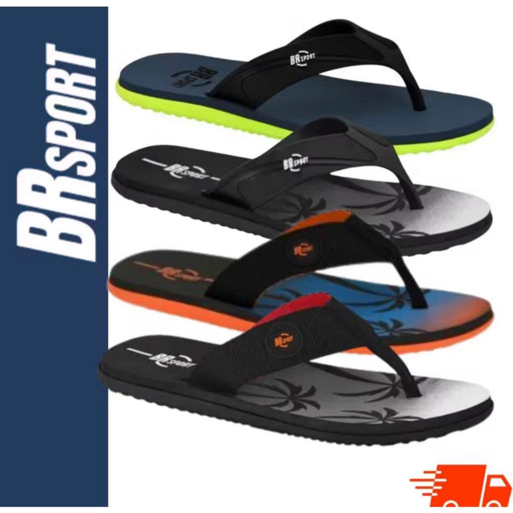Chinelo Masculino Br Sport Confortável flexível Leve Casual Estilo Passeio Praia