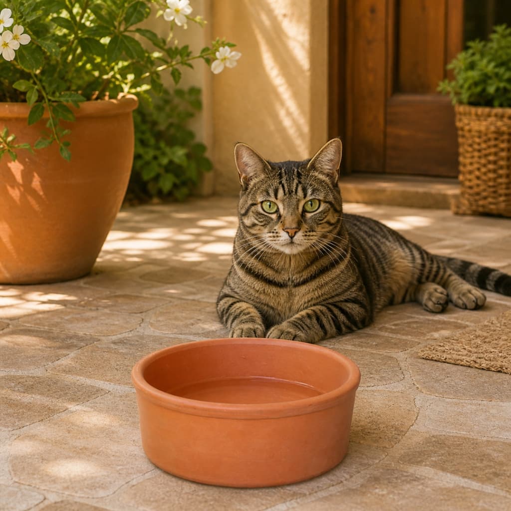 1 Bebedouro Comedouro Barro Tigela 1,5 Litros Gato Cães Pet Cachorro Gatos Ração