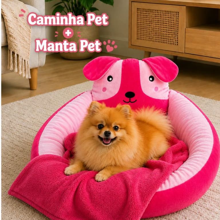 Caminha Pet + Manta Para Cachorro Cama Pet Tamanho 45x45 Várias Cores