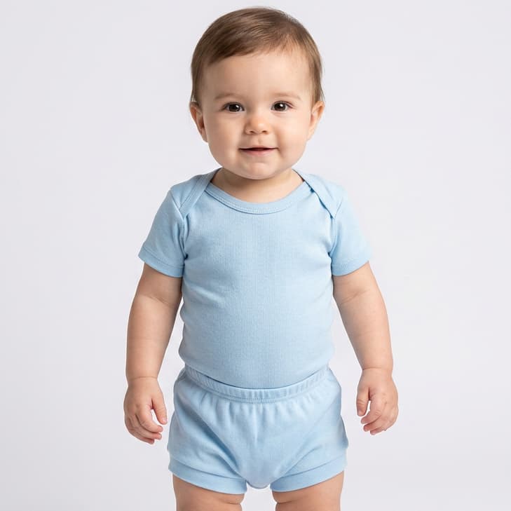 Conjunto Infantil Bebê Body e Short Tapa Fralda 100% Algodão Menina Menino Unissex Básico Meia Manga Enxoval Maternidade