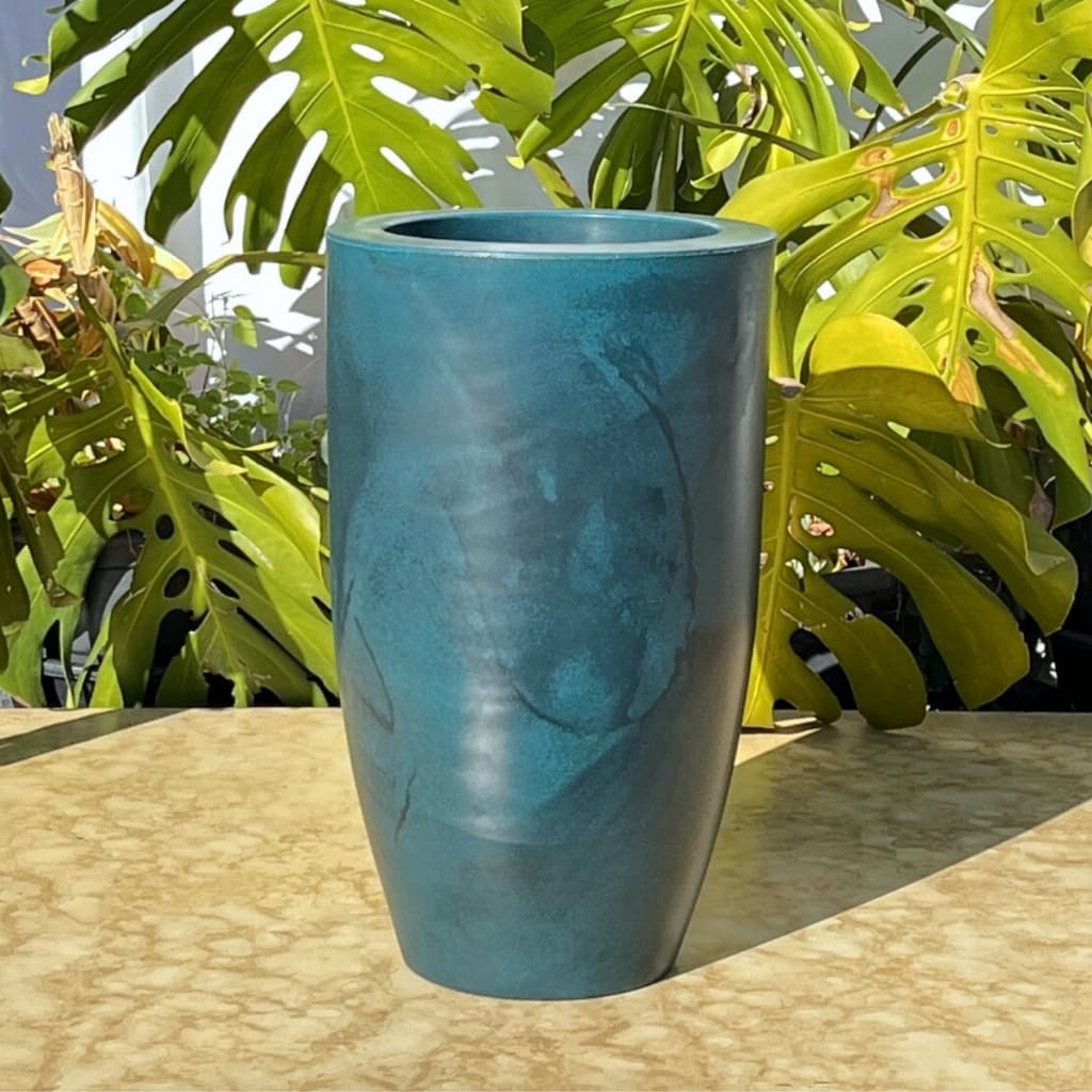 Vaso Decorativo Coluna Cone Ibiza M 50cm Polietileno Moderno Leve Resistente Área Interna Externa
