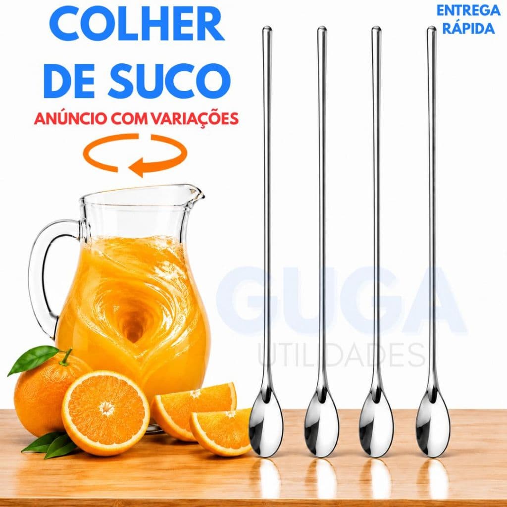 Colheres de Suco Bailarina 1/2/3/4/5/8/10/12 em Aço Inox Premium – Resistente para Jarras e Drinks