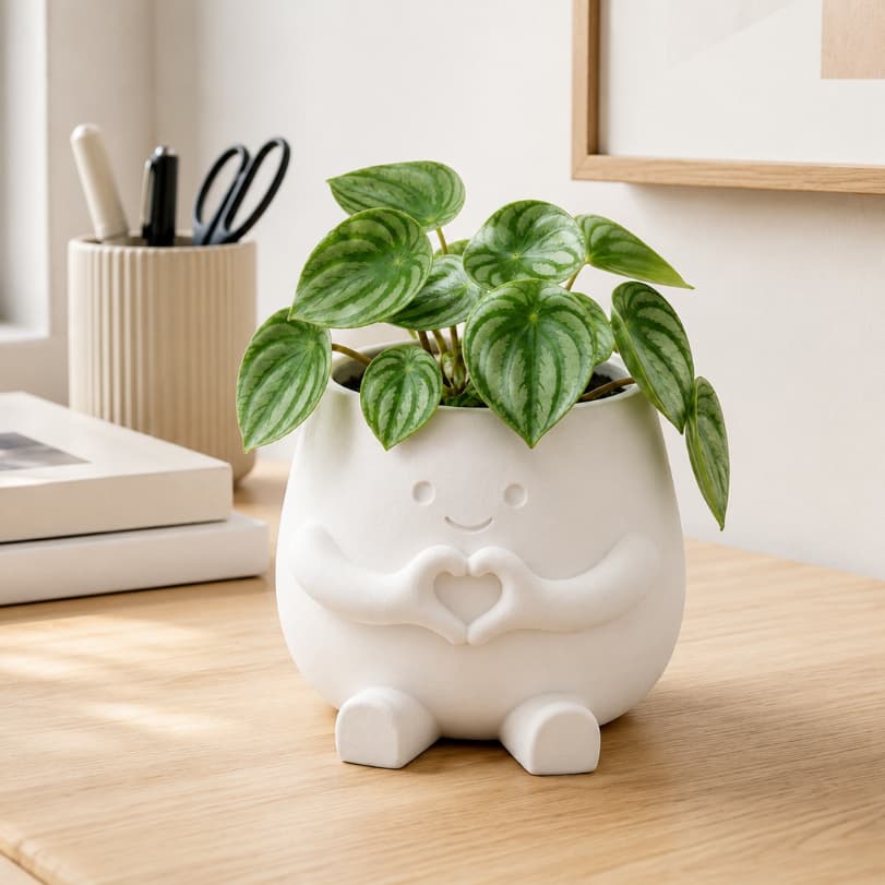 Vaso Decorativo para Suculentas e Plantas Pequenas Modelo Fofo em Plástico Resistente