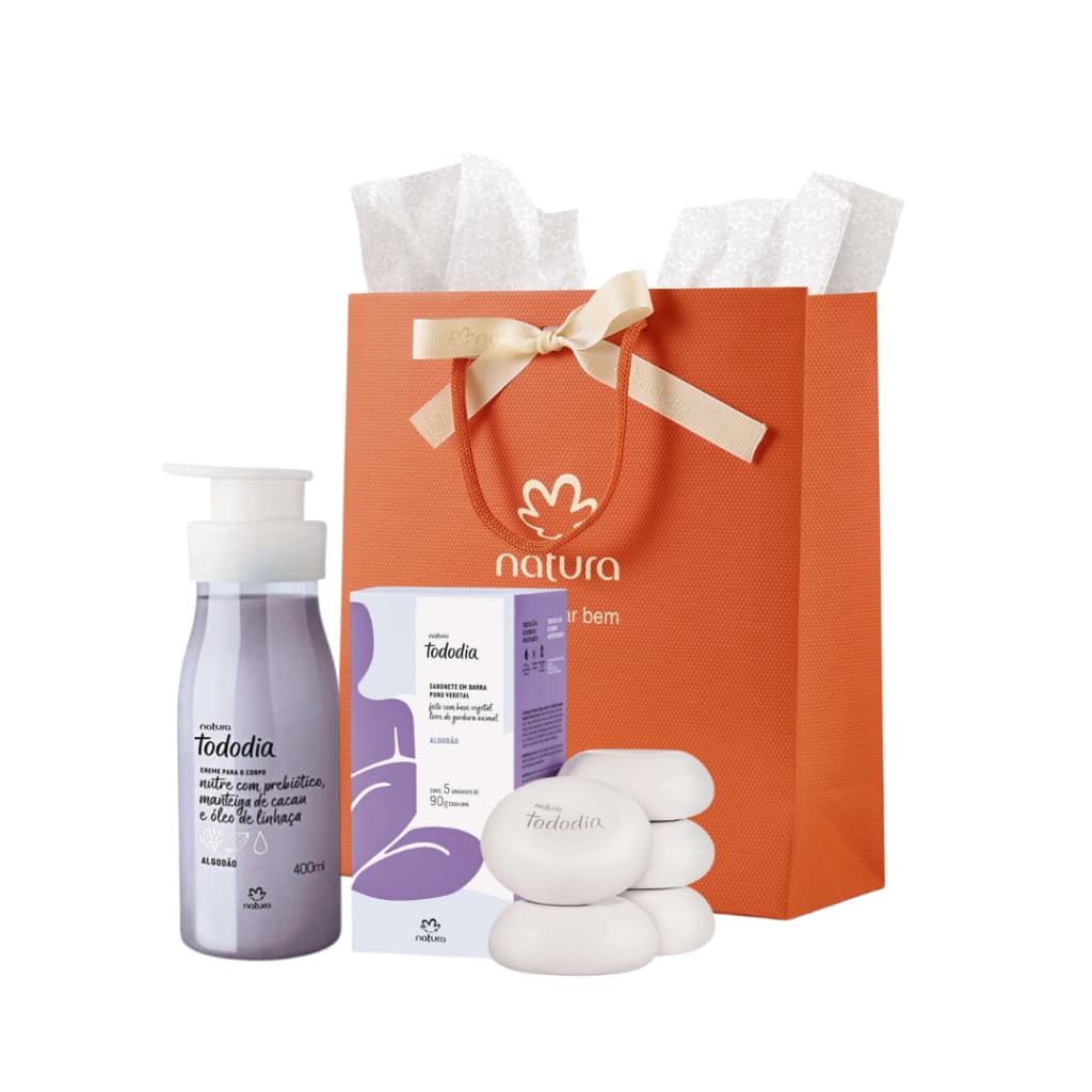 Natura Tododia Algodão Kit Presente Hidratante 400ml + Sabonete 05un