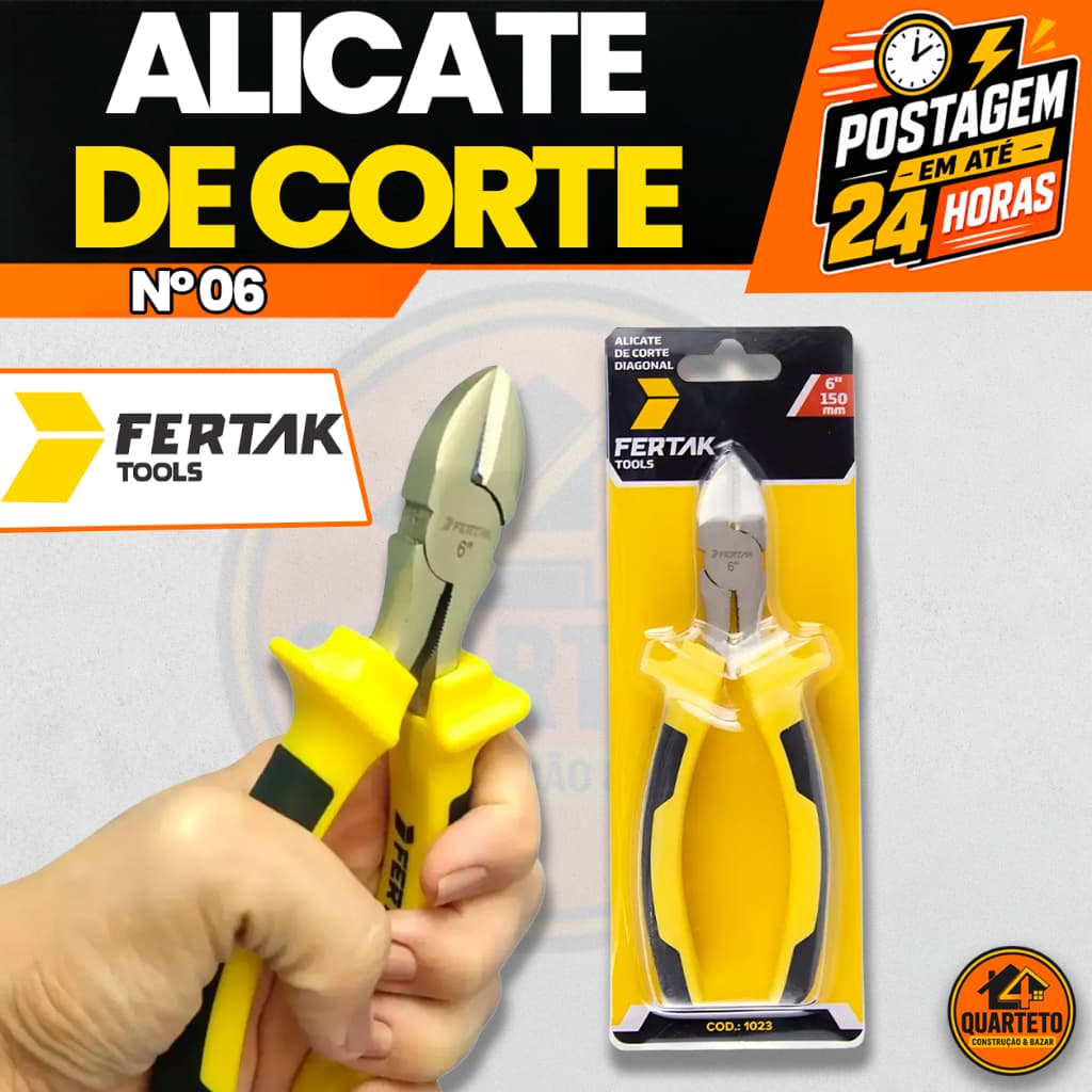 Alicate De Corte Diagonal 6 Polegadas Fertak Tools Polido