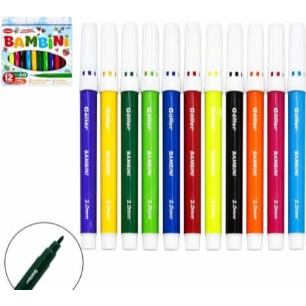 Kit Canetinha Hidrográfica 2.0MM Bambini 12 Unidades
