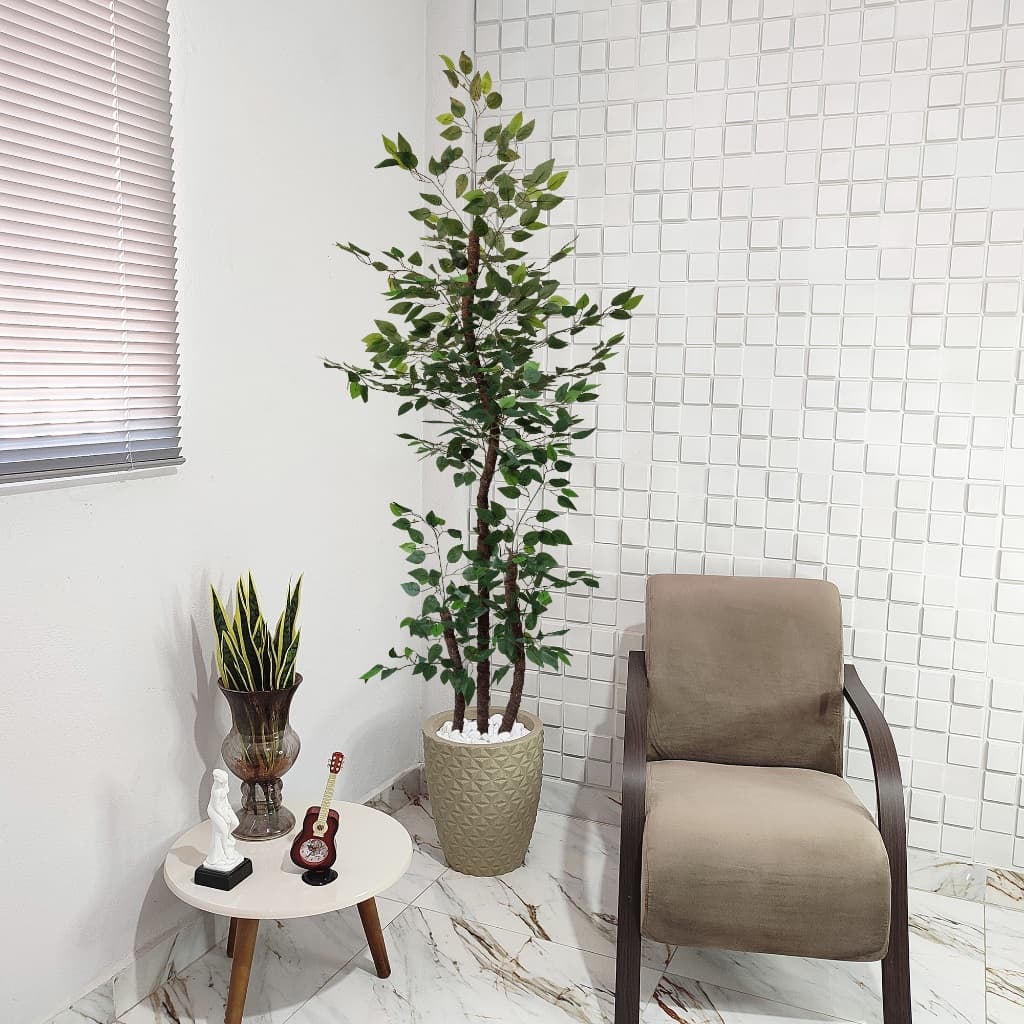 Árvore Artificial Fícus Verde 190cm Grande Vaso Decoração Pedra