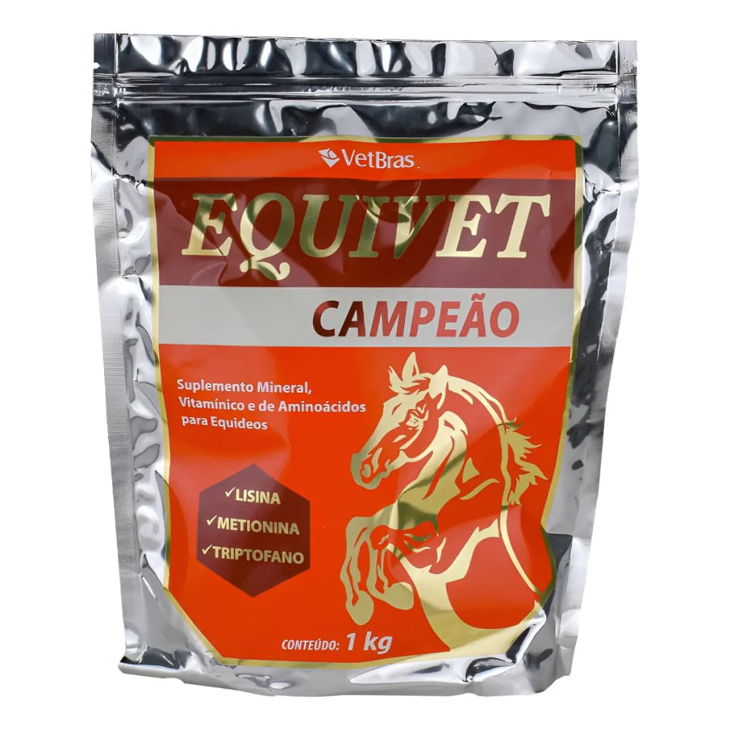 Equivet Campeão Suplemento Em Pó Para Cavalos 1kg Vetbras