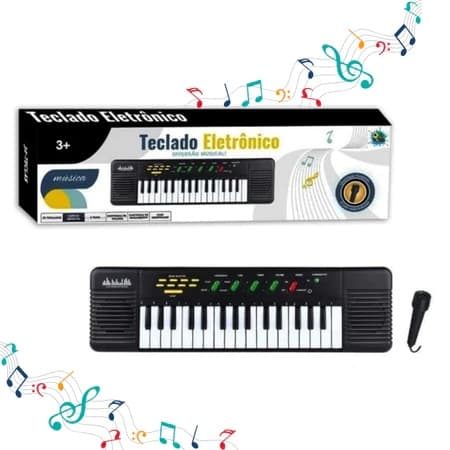 Teclado Infantil 32 Teclas Com Microfone Instrumento Musical KEYBOARD