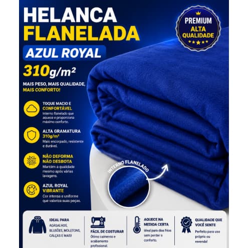 Helanca Flanelada - Grossa - Uniforme Fitness, Calça, Jaqueta 310g/m² Pesada