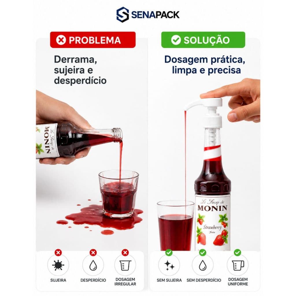 5 Valvulas Pump dosadora de 5ml p/ Vidro de xarope aromático para Soda Italiana de garrafa de vidro