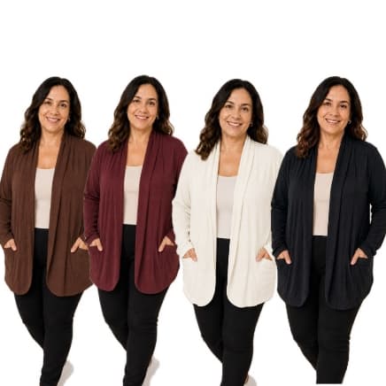 Cardigan Anarruga Feminino com Bolsos