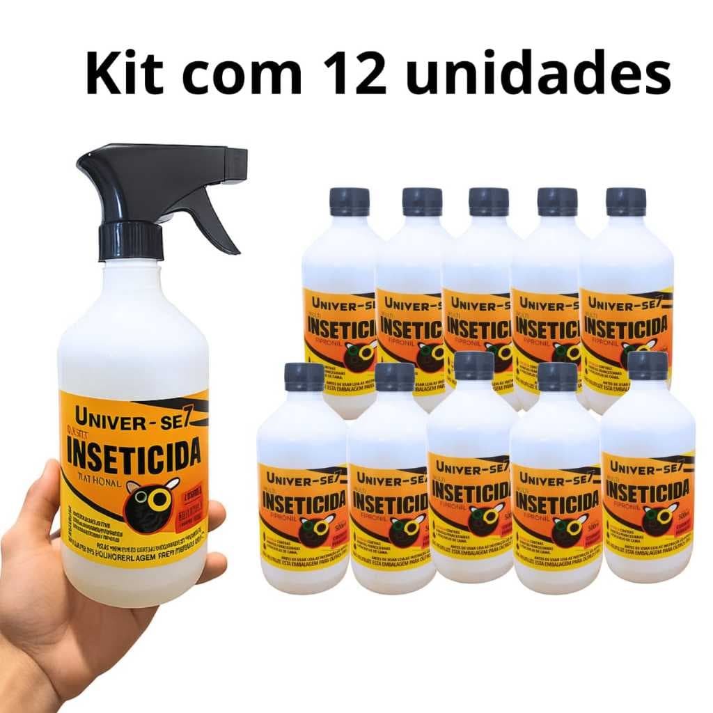12 Univer-se7 Multi Inseticida Elimina Percevejo de cama com Anvisa e Ação Rápida + 1 Borrifador